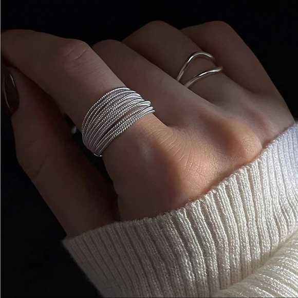 NEW 925 Sterling Silver Open Adjustable Ring - Picture 1 of 12
